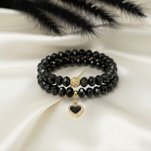 "Black Heart" Bracelet Set